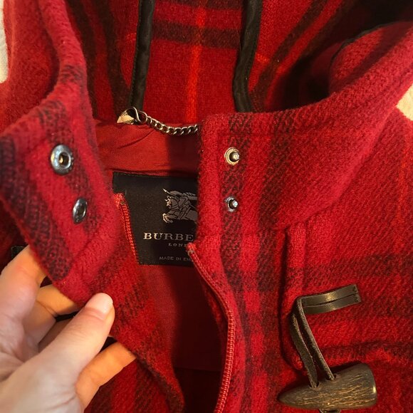 Burberry London Red Plaid Wool Jacket (Size XS) - Picture 9 of 10